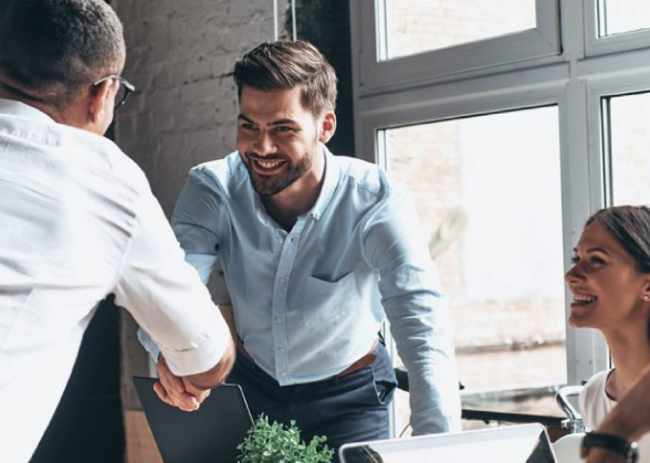 Two men shaking hands