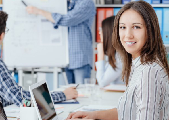 Woman at a desk