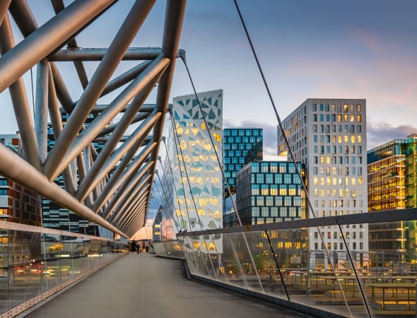 Puente con edificios detrás