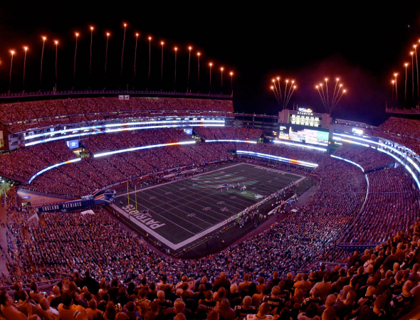 vista dall'alto del Gillette Stadio