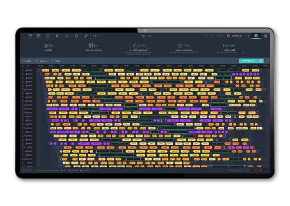 Schermo con informazioni e dati