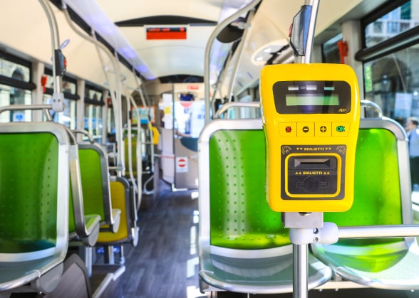 Interior of electric bus