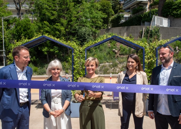 Cutting the ribbon