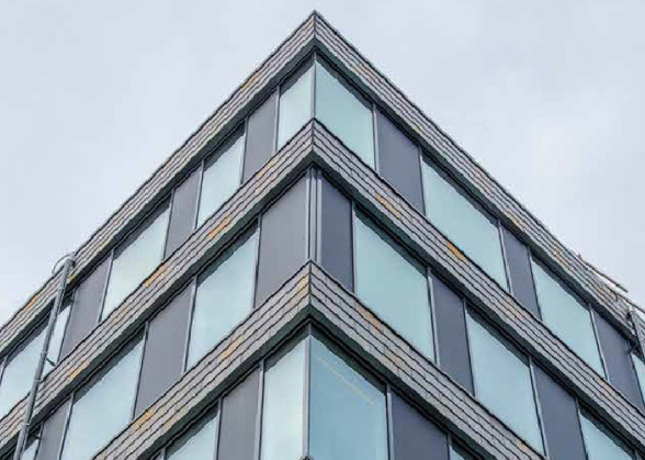 View of a building from below